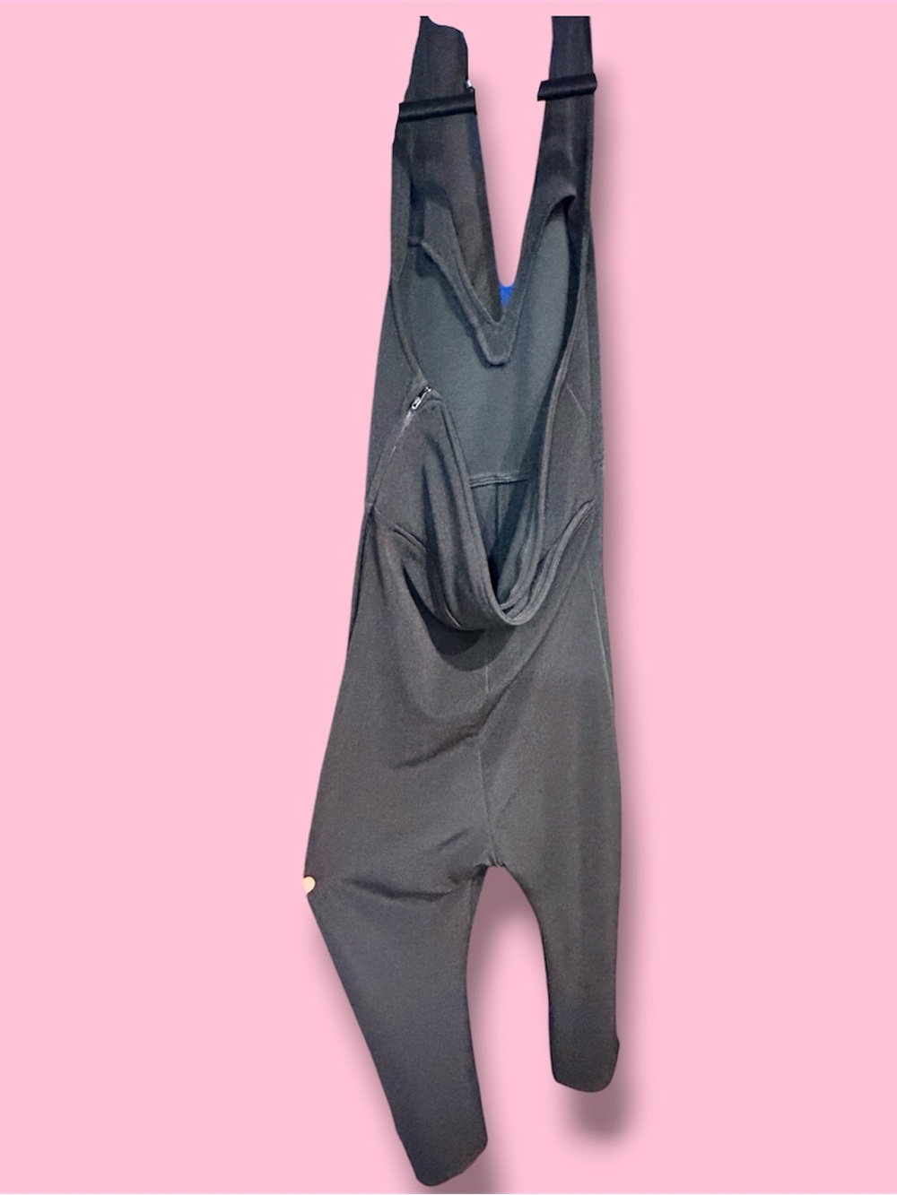 Man-o-Toe 90’s Black Sleeveless V-Neck Jumpsuit #36 - Picture 3 of 4